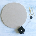 MDF Round Clock Kit (Requires 1 AA battery, not supplied) Assembly instructions included.