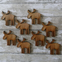 8pc small wooden Reindeer Christmas  craft shapes