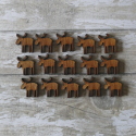 Pack of 15 Mini Natural Wooden  Reindeer,  as shown