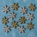 Pack of 12 wooden Snowflake no.1 card topper decorations 6 white, 6 natural as shown