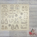  Mini Christmas  Decoration Kit, Trees House  Santa  Sleigh animals snowman, assemble & paint. Not for childen under 3